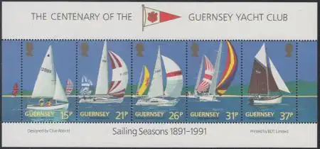 Guernsey Mi.Nr. Block 7 100Jahre Yachtclub von Guernsey