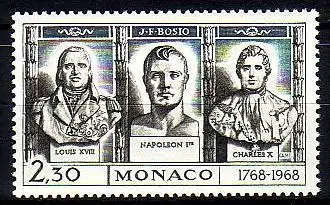 Monaco Mi.Nr. 912 Bosio, Louis XVIII, Napoleon I, Charles X (2,30)