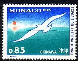 Monaco Mi.Nr. 1177 EXPO '75 Okinawa, Sonne und Möwe über Meer (0,85)