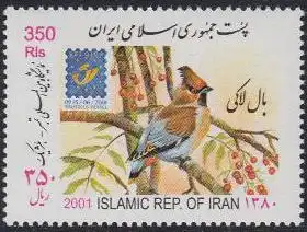 Iran Mi.Nr. 2856 BELGICA 2001, Europäischer Seidenschwanz (350)