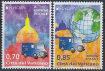 Vatikan Mi.Nr. 1772-73 Europa Postfahrzeuge, Postauto, Petersdom (2 Werte)