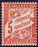 Andorra frz. Porto Mi.Nr. 20 Zeichg. wie Portomarken Frankreich (5 Fr)