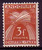 Andorra frz. Porto Mi.Nr. 27 Weizengarben, Inschrift CHIFFRE TAXE (3 Fr)