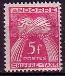 Andorra frz. Porto Mi.Nr. 29 Weizengarben, Inschrift CHIFFRE TAXE (5 Fr)