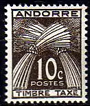 Andorra frz. Porto Mi.Nr. 32 Weizengarben, Inschrift TIMBRE TAXE (10)