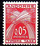 Andorra frz. Porto Mi.Nr. 42 Weizengarben, Inschrift TIMBRE TAXE (0,05)