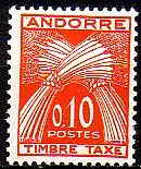 Andorra frz. Porto Mi.Nr. 43 Weizengarben, Inschrift TIMBRE TAXE (0,10)