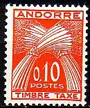 Andorra frz. Porto Mi.Nr. 43 Weizengarben, Inschrift TIMBRE TAXE (0,10)