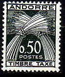 Andorra frz. Porto Mi.Nr. 45 Weizengarben, Inschrift TIMBRE TAXE (0,50)
