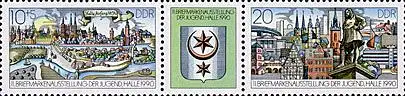 D,DDR Mi.Nr. Zdr.3338-39Zf. Briefmarkenausst. der Jugend, Halle (m.Zierf.)