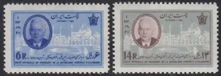 Iran Mi.Nr. 1172-73 Bundespräsident Lübke, Teheran (2 Werte)
