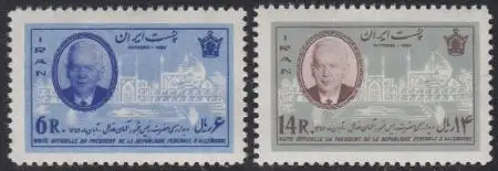 Iran Mi.Nr. 1172-73 Bundespräsident Lübke, Teheran (2 Werte)