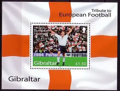 Gibraltar Mi.Nr. Block 60 Fußball, Jubelnder engl. Nationalspieler (1,50)