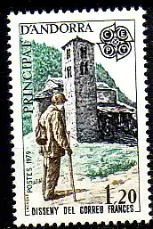 Andorra frz. Mi.Nr. 297 Europa 79, Franz. Postbote von Kirche (1,20)