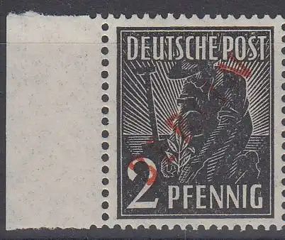 Berlin Mi.Nr. 21 Rotaufdruck (2) (mit Seitenrand: siehe Bild)