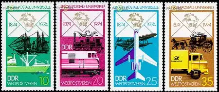 D,DDR Mi.Nr. 1984-87 100 Jahre Weltpostverein (UPU) (4 Werte)