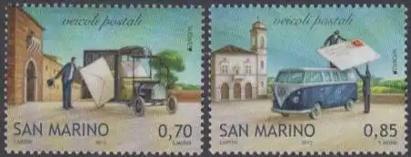 San Marino Mi.Nr. 2551-52 Europa 2013 Postfahrzeuge (2 Werte)
