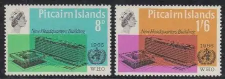 Pitcairn Mi.Nr. 62-63 Einweihung des neuen Amtssitzes der WHO in Genf (2 Werte)
