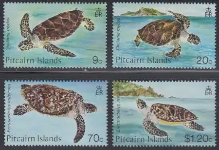 Pitcairn Mi.Nr. 274-77 Schildkröten (4 Werte)