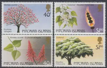 Pitcairn Mi.Nr. 297-300 Bäume (4 Werte)