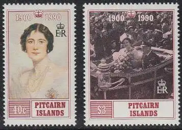 Pitcairn Mi.Nr. 360-61 90. Geburtstag von Königinmutter Elisabeth (2 Werte)