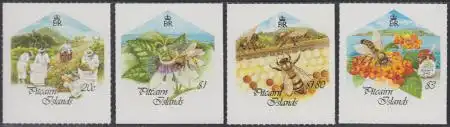 Pitcairn Mi.Nr. 544-47 Briefmarkenausstellung CHINA '99, Bienenzucht, skl. (4W.)