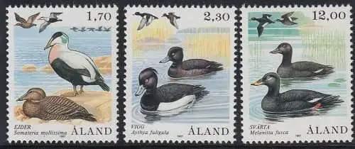 Aland Mi.Nr. 20-22 Enten (3 Werte)