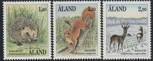 Aland Mi.Nr. 44-46 Säugetiere (3 Werte)