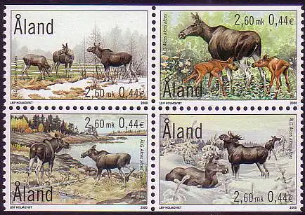 Aland Mi.Nr. 171-174 Elch (4 Werte)