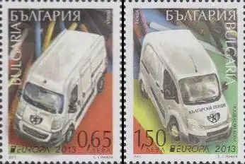 Bulgarien Mi.Nr. 5092-93 Europa 13, Postfahrzeuge, Lieferwagen (2 Werte)