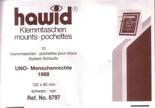 1 Pack. = 10 HAWID-Klemmtaschen schwarz 122x80 mm System Schaufix (8797)