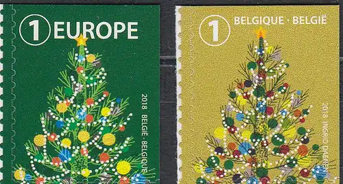 Belgien, Mi.Nr. 4833-4834  Weihnachten 2018 (2 Werte)