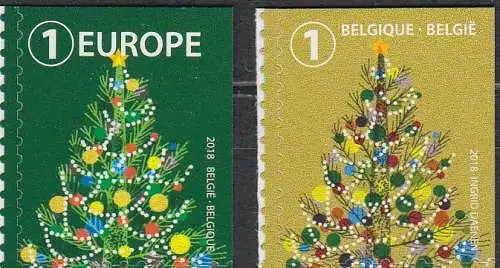 Belgien, Mi.Nr. 4833-4834  Weihnachten 2018 (2 Werte)