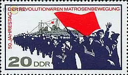 D,DDR Mi.Nr. 1310 Matrosenbewegung, Matrosen vor Schlachtkreuzer (20)