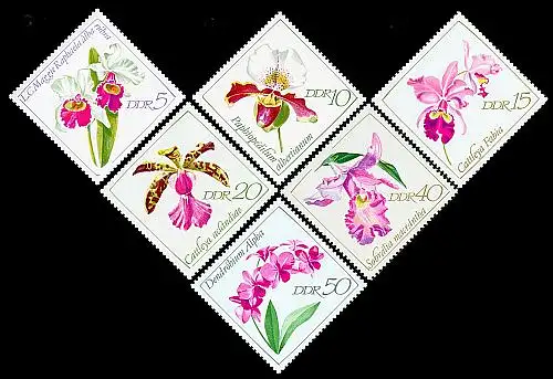 D,DDR Mi.Nr. 1420-25 Orchideen (6 Werte)