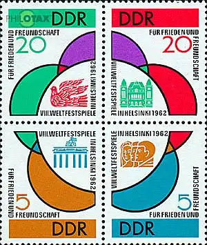 D,DDR Mi.Nr. 901-04 Viererblock Weltfestspiele der Jugend