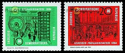 D,DDR Mi.Nr. 1012-13 Leipziger Frühjahrsmesse 64 (2 Werte)