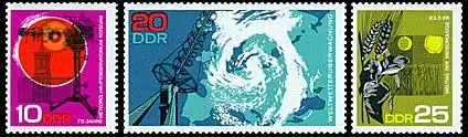 D,DDR Mi.Nr. 1343-45 Welttag Meteorologie, Hauptobservatorium Potsdam (3 Werte)