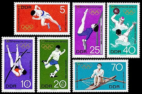 D,DDR Mi.Nr. 1404-09 Olympia 1968 (6 Werte)