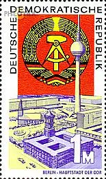 D,DDR Mi.Nr. 1507 20 Jahre DDR, Rathaus, Marienkirche, Fernsehturm Berlin (1 M)