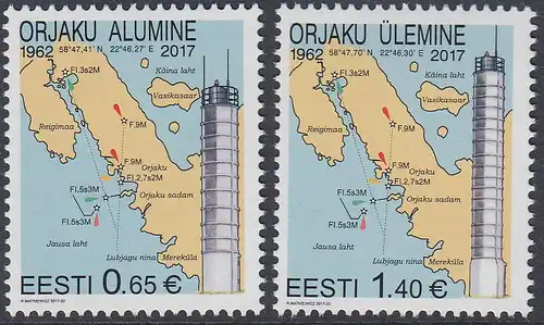 Estland MiNr. 899-900 Unterer und Oberer Leuchtturm, Orjaku (2,00)
