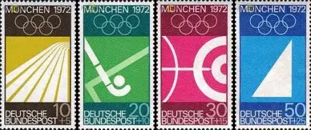 D,Bund Mi.Nr. 587-590 Olympia 72 (4 Werte)