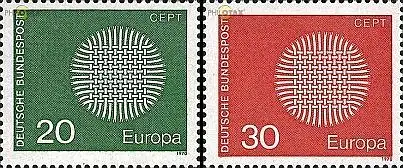 D,Bund Mi.Nr. 620-621 Europa 70 (2 Werte)