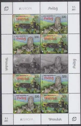 Bosnien-Herz.Kroat. MiNr. Zdr.451+452 Europa 17, Burgen u.Schlösser (Klbg.)