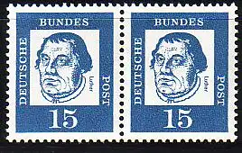 D,Bund Mi.Nr. 351x Paar Bed. Deutsche, Martin Luther, norm. Papier (2 x 15)