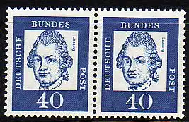 D,Bund Mi.Nr. 355x Paar Bed. Deutsche, G. E. Lessing, norm. Papier (2 x 40)