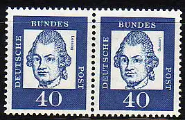 D,Bund Mi.Nr. 355y Paar Bed. Deutsche, G. E. Lessing, fluor. Papier (2 x 40)