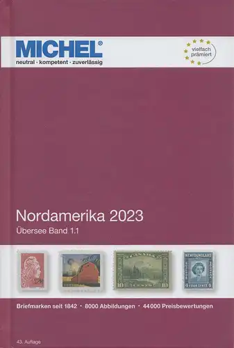 Michel Übersee Katalog Band 1, Teil 1, Nordamerika 2023, 43.Auflage