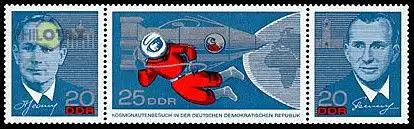 D,DDR Mi.Nr. Dreierstr.1138-40 Besuch sowjetischer Kosmonauten (je 1 x 1138-40)