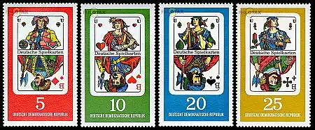 D,DDR Mi.Nr. 1298-1301 Deutsche Spielkarten (4 Werte)